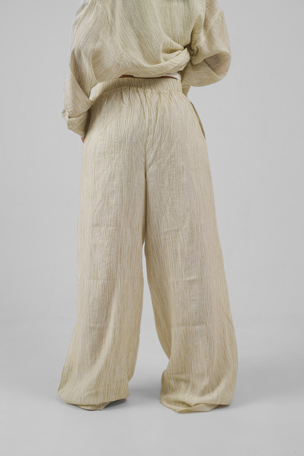 Essentials beige linen layered pant