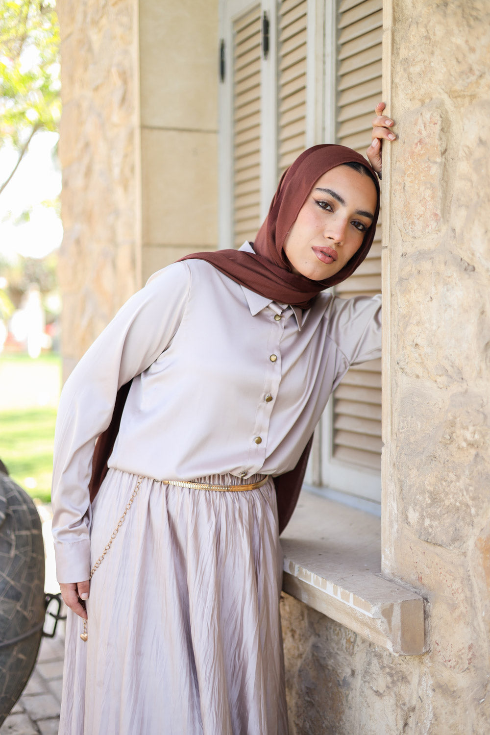 Basic Satin Greig shirt