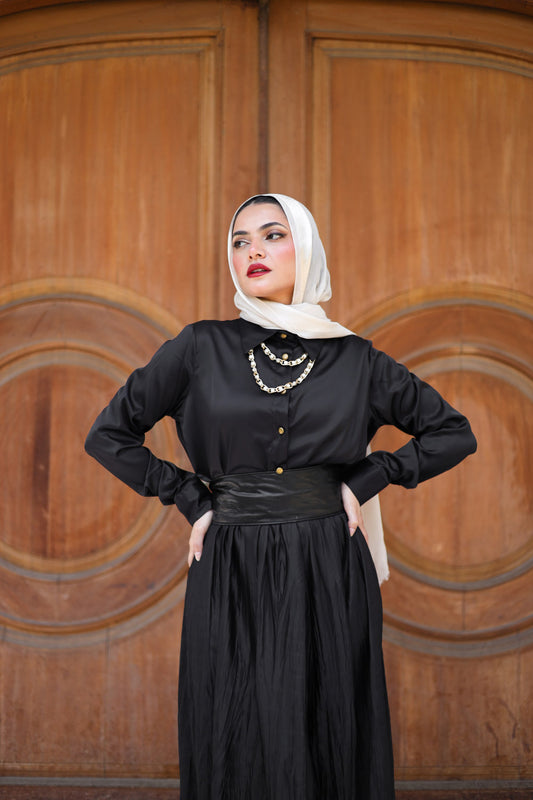 Basic Satin black shirt