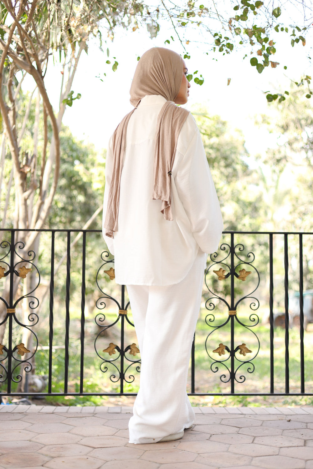 linen layered  white pants