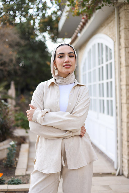 Beige linen shirt